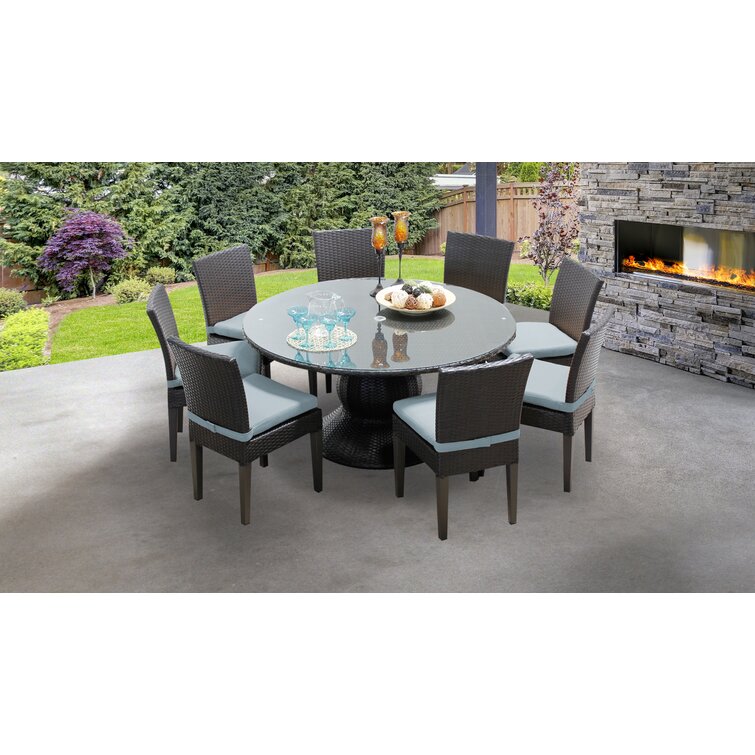 Large outdoor round best sale dining table seats 8